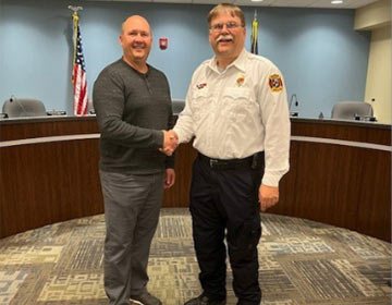 Fire Chief Jeff Sheets and Mayor Dan Rickord