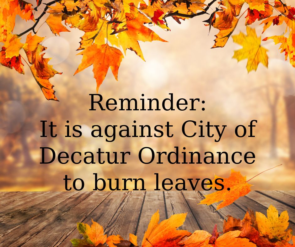 Reminder: Do not burn leaves