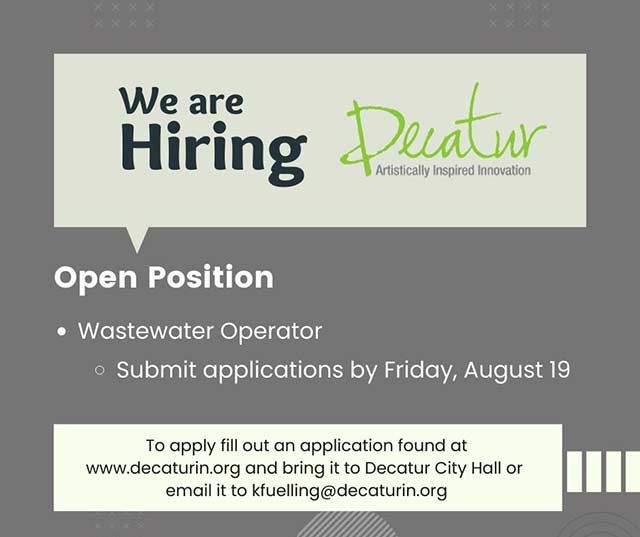 Wastewater Operator Job Opening